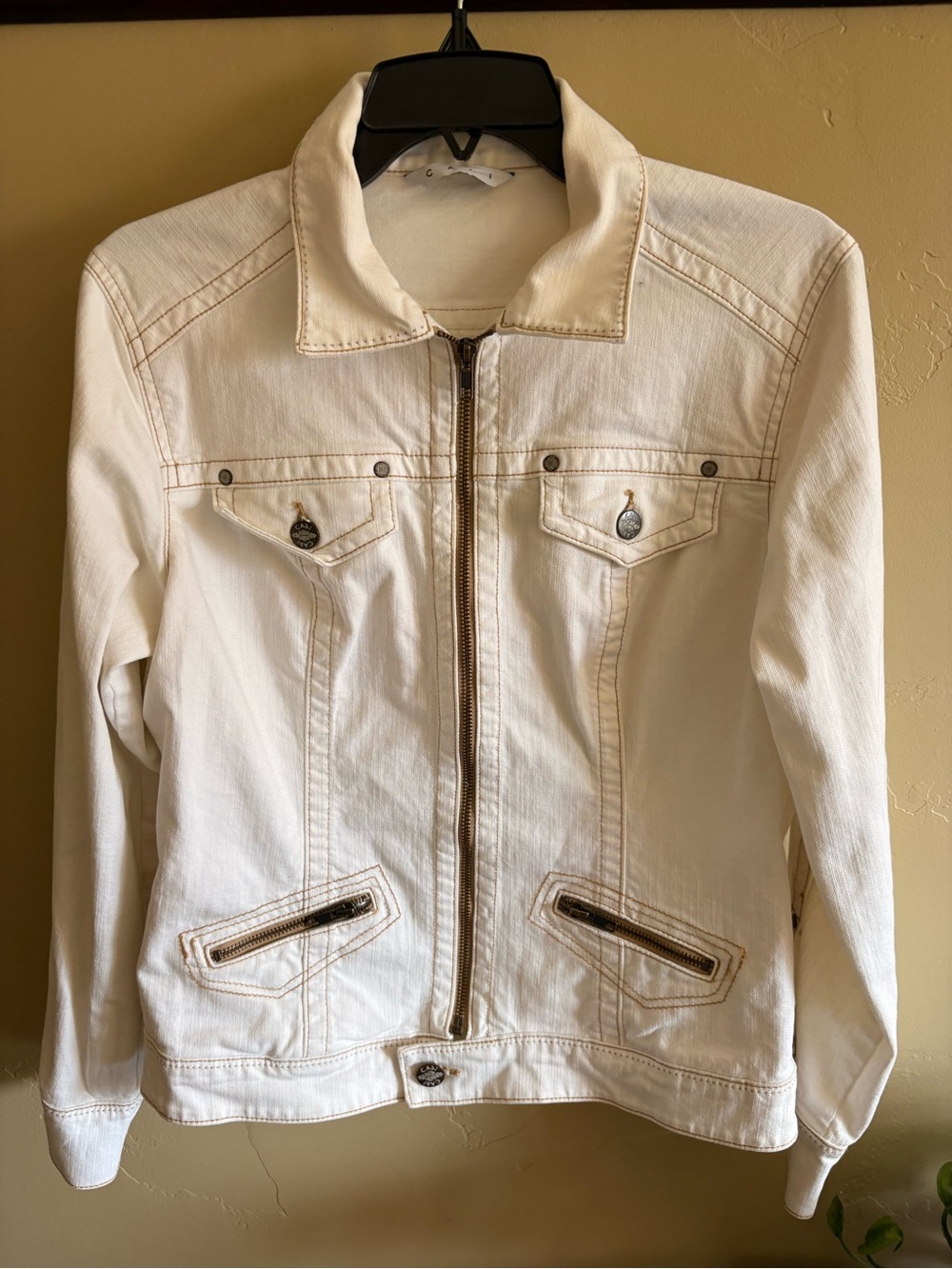 Vintage CAbi White Zip-Front Women's Jacket
